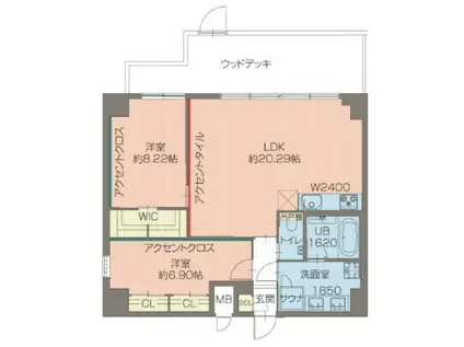 プレジオ西宮北口(2LDK/1階)の間取り写真
