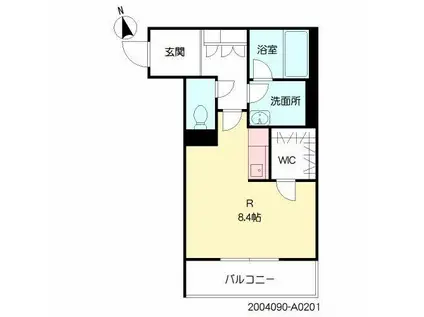 グレイスコート(ワンルーム/2階)の間取り写真