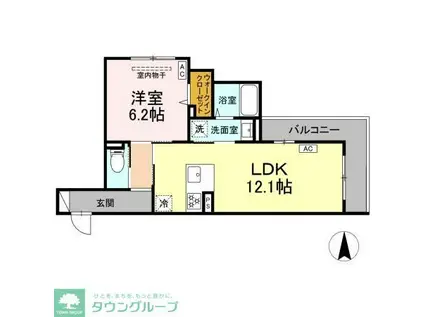 セレスティア中野上高田(1LDK/2階)の間取り写真