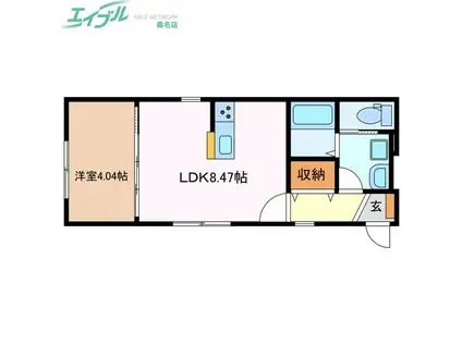 LEBOIS桑名 II(1LDK/1階)の間取り写真