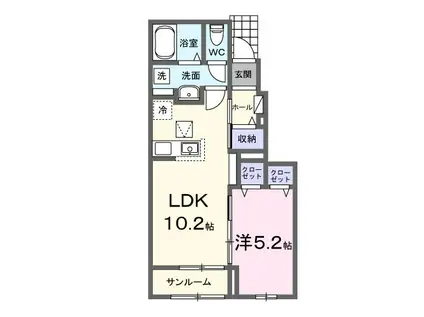 ニューライズ セキネ II(1LDK/1階)の間取り写真