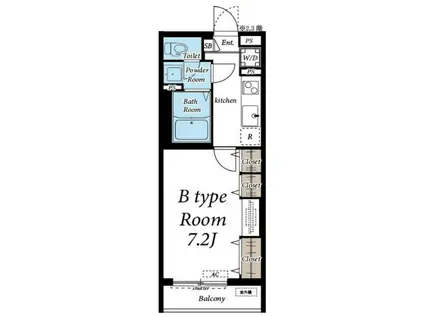 ヴィラ堀之内(1K/3階)の間取り写真
