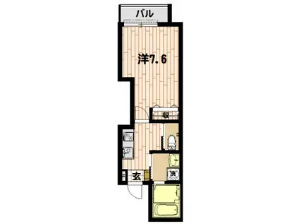 ドゥジュピテール(1K/2階)の間取り写真