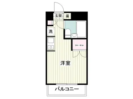 スカイコート二俣川(ワンルーム/3階)の間取り写真