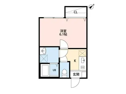 SAKURA AN(1K/1階)の間取り写真