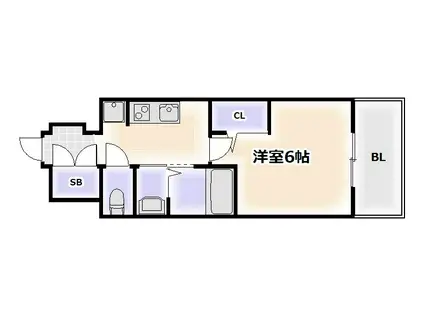 エステムコート難波ウエスト-SIDEVIIIエクシーナ(1K/4階)の間取り写真