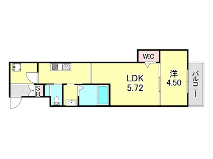 AILE御影塚町(1DK/3階)の間取り写真