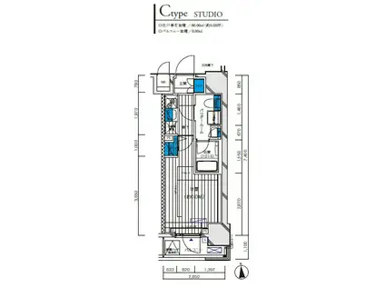 メインステージ八王子TOKYOウエスト(1K/9階)の間取り写真