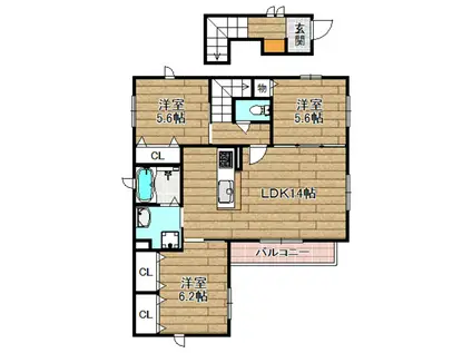 シャーメゾン ラ セリーズ(3LDK/2階)の間取り写真