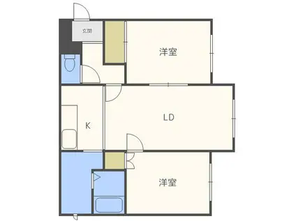 PLAZA IN 西町(2LDK/3階)の間取り写真