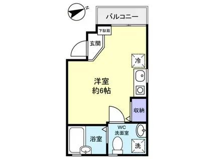 スカイテラス船橋日大前(ワンルーム/2階)の間取り写真