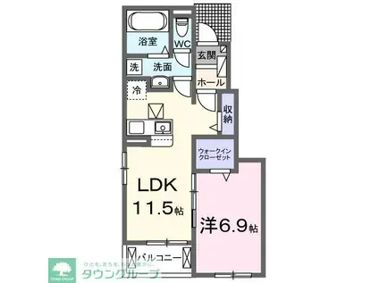 メゾン・ソレイユ(1LDK/1階)の間取り写真