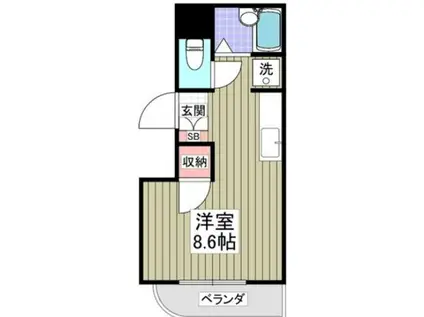 メゾンリリー(ワンルーム/4階)の間取り写真