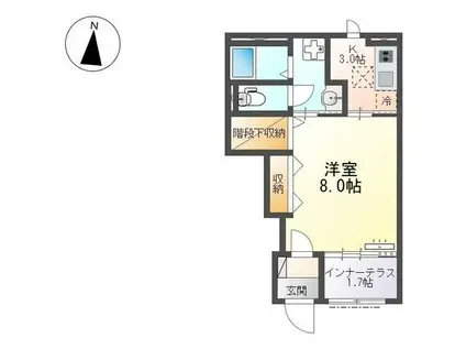 大口町 (1K/1階)の間取り写真