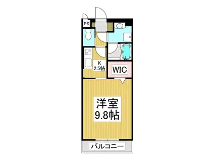 コンフォーティア伊那中央B(1K/5階)の間取り写真