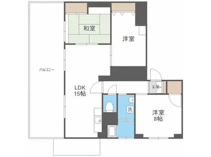 共済ハウス(3LDK/8階)の間取り写真