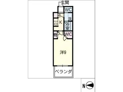 LA DOUCEUR志賀本通II(1K/12階)の間取り写真