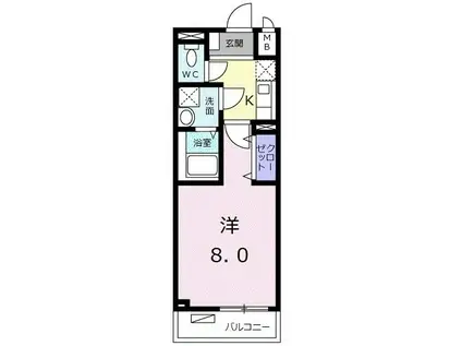 パルティール・アサクサ(1K/6階)の間取り写真