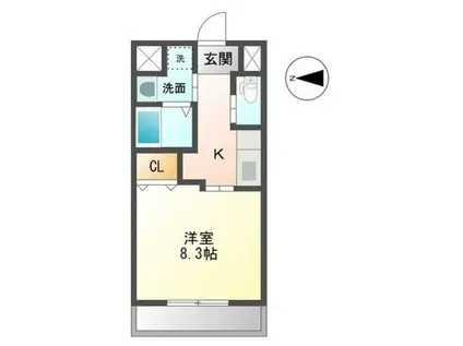 アペックスS.T.K(1K/2階)の間取り写真