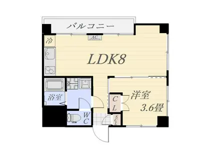 前野ビル(1LDK/3階)の間取り写真