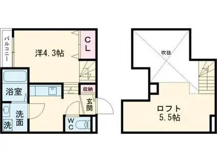 YSスクエア三里町(1K/1階)の間取り写真