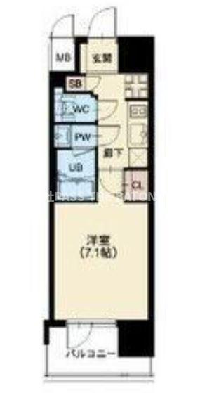 スプランディッド十三本町(1K/10階)の間取り写真