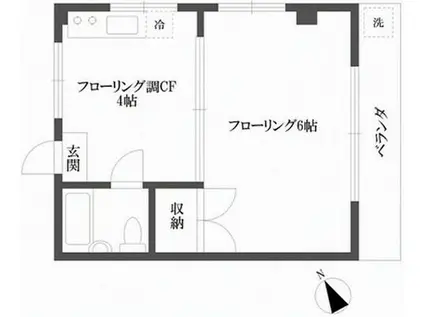 サンモールシバタ(1K/2階)の間取り写真