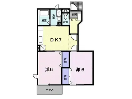 コーポラス クリエィティブ I(2DK/1階)の間取り写真