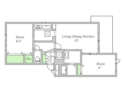 シャーメゾン・サワ・ヴィラージュⅡ(2LDK/1階)の間取り写真
