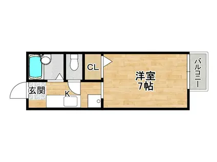 PAL-J(1K/2階)の間取り写真