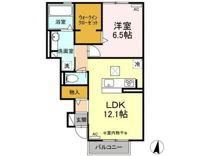 サン プレイス(1LDK/1階)の間取り写真