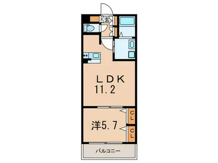 シャレー自由が丘カワベ第16(1LDK/3階)の間取り写真