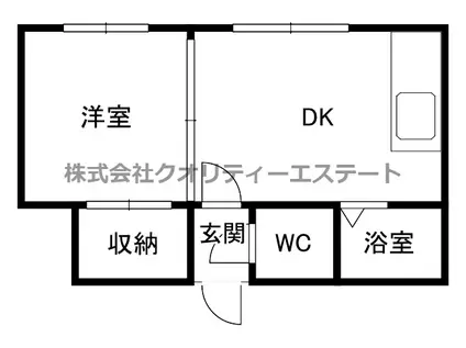メゾンドール南4条(1DK/1階)の間取り写真