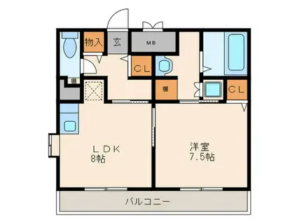 スペース21(1LDK/3階)の間取り写真