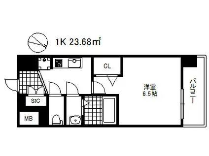 アルティザ王子公園D.C(1K/7階)の間取り写真