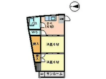 さくらいビル(2DK/4階)の間取り写真