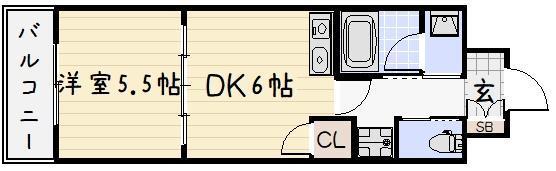 リード大手町(1DK/2階)の間取り写真
