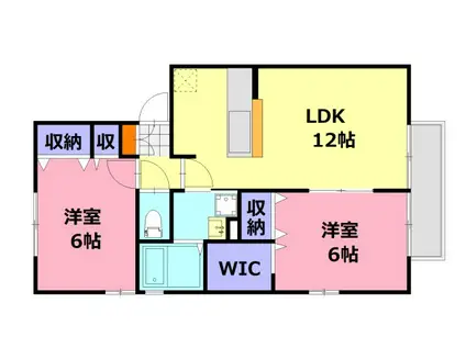 ヴィ―ブル石田(2LDK/2階)の間取り写真
