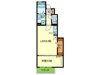 クレールメゾン(1LDK/1階)の間取り写真