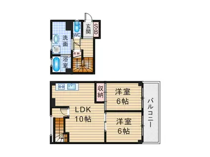 刀根山ガーデンハイツ(2LDK/1階)の間取り写真