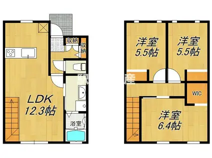 シダークレスト(3LDK/1階)の間取り写真