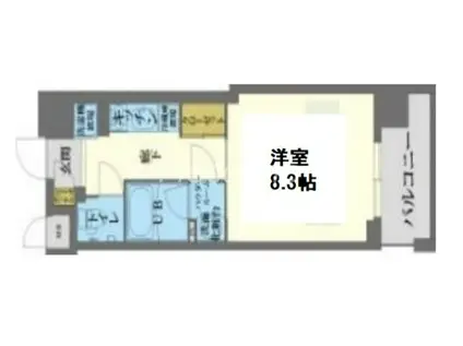 アスヴェルタワー大阪城ウエスト(1K/7階)の間取り写真