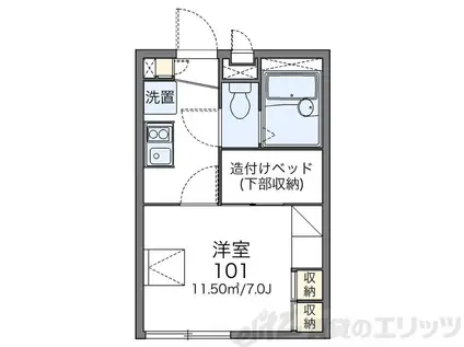 レオパレス沙祐奈(1K/2階)の間取り写真