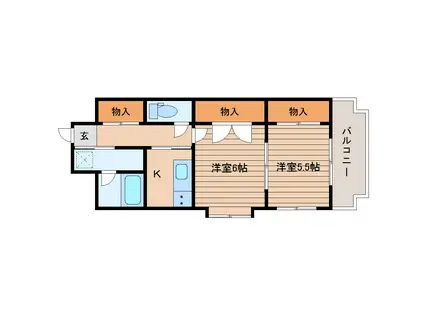 ロイヤルヒルズ泉中央(2K/4階)の間取り写真