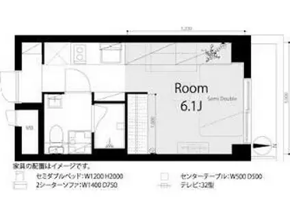 ライオンズマンション代々木第2(ワンルーム/4階)の間取り写真