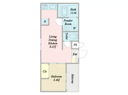 MOVE中村公園KRONE(1LDK/3階)の間取り写真