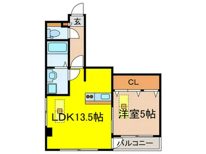 ルネスマンション西緑丘(1LDK/3階)の間取り写真