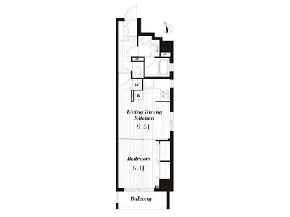 デュオ・スカーラ新宿II(1LDK/9階)の間取り写真