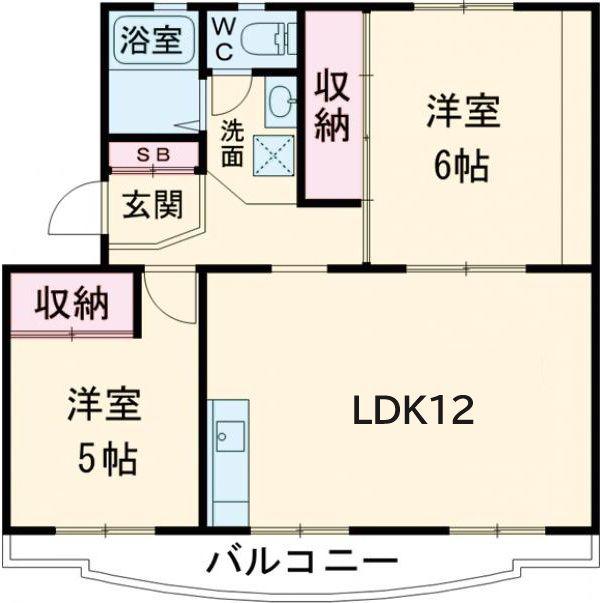 ファミリー久保山 II(2LDK/1階)の間取り写真