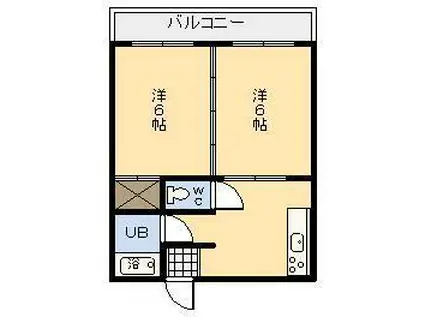 モアレ21(2DK/2階)の間取り写真